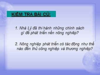 Bài giảng Lịch sử Khối 7 - Bài 12: Đời sống kinh tế, văn hóa