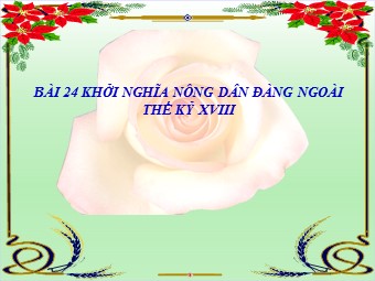 Bài giảng Lịch sử Khối 7 - Bài 24: Khởi nghĩa nông dân đàng Ngoài thế kỉ XVIII