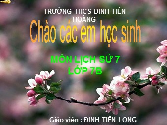 Bài giảng Lịch sử Khối 7 - Bài 25: Phong trào Tây Sơn - Đinh Tiên Long