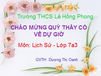 Bài giảng Lịch sử Lớp 7 - Bài 13: Nước Đại Việt ở thế kỉ XIII - Dương Thị Oanh