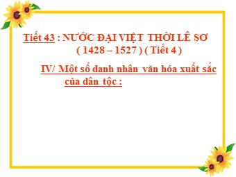 Bài giảng Lịch sử Lớp 7 - Tiết 43, Bài 20: Nước Đại Việt thời Lê sơ (1428-1527)