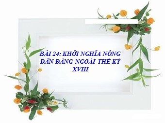 Bài giảng môn học Lịch sử Khối 7 - Bài 24: Khởi nghĩa nông dân đàng Ngoài thế kỉ XVIII