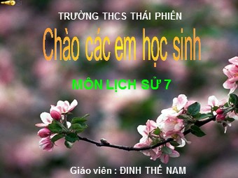 Bài giảng môn Lịch sử Khối 7 - Bài 25: Phong trào Tây Sơn - Đinh Thế Nam