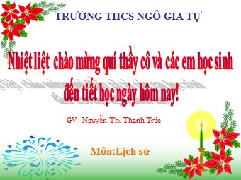 Bài giảng môn Lịch sử Lớp 7 - Bài 20: Nước Đại Việt thời Lê sơ (1428-1527) - Nguyễn Thị Thanh Trúc