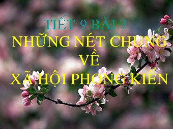 Bài giảng môn Lịch sử Lớp 7 - Tiết 9, Bài 7: Những nét chung về xã hội phong kiến