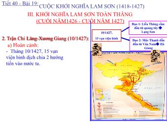 Bài giảng điện tử Lịch sử Lớp 7 - Tiết 40, Bài 19: Cuộc khởi nghĩa Lam Sơn (1418-1427)