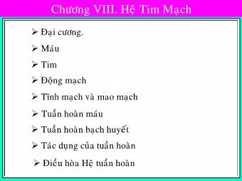 Bài giảng Giải phẫu sinh lý người - Chương 5: Hệ tim mạch