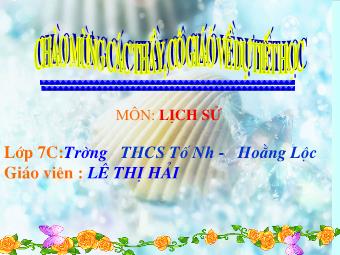 Bài giảng Lịch sử Khối 7 - Bài 13: Nước Đại Việt ở thế kỉ XIII - Lê Thị Hải