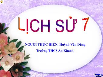 Bài giảng Lịch sử Khối 7 - Bài 20: Nước Đại Việt thời Lê Sơ (1428-1527) - Huỳnh Văn Dũng