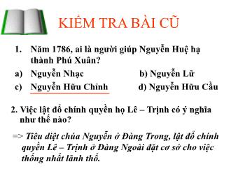 Bài giảng Lịch sử Khối 7 - Bài 25: Phong trào Tây Sơn (Tiếp theo)