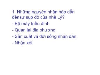 Bài giảng Lịch sử Khối 7 - Tiết 32, Bài 16: Sự suy sụp của nhà Trần cuối thế kỉ XIV