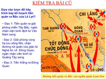 Bài giảng Lịch sử Khối 7 - Tiết 40, Bài 19: Cuộc khởi nghĩa Lam Sơn (1418-1427)