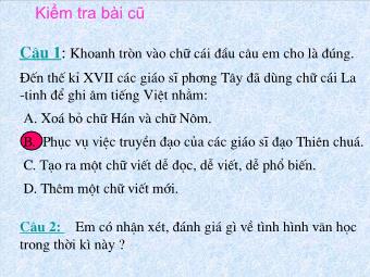 Bài giảng Lịch sử Khối 7 - Tiết 51: Khởi nghĩa nông dân đàng Ngoài thế kỉ XVIII