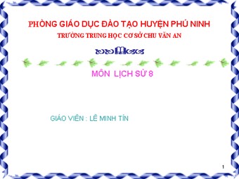 Bài giảng Lịch sử Khối 8 - Bài 13: Chiến tranh thế giới thứ nhất từ năm 1914 đến năm 1918 - Lê Minh Tín