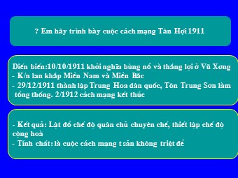 Bài giảng Lịch sử Khối 8 - Tiết 17, Bài 11: Các nước Đông Nam Á cuối thế kỉ XIX đầu thế kỉ XX