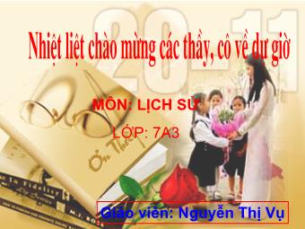 Bài giảng Lịch sử Lớp 7 - Bài 13: Nước Đại Việt ở thế kỉ XIII - Nguyễn Thị Vụ