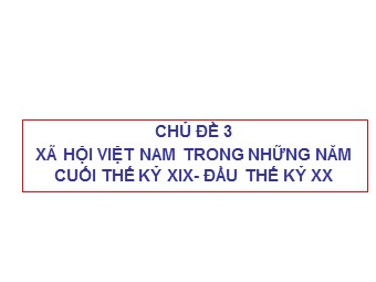 Bài giảng Lịch sử Lớp 8 - Xã hội Việt Nam trong những năm cuối thế kỷ XIX - đầu thế kỷ XX