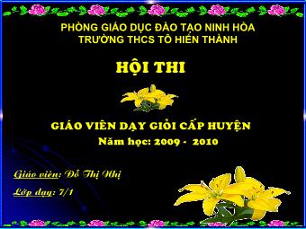 Bài giảng môn Lịch sử Khối 7 - Bài 25: Phong trào Tây Sơn (Tiếp theo) - Đỗ Thị Nhị