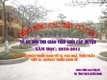 Bài giảng môn Lịch sử Lớp 7 - Bài 15: Sự phát triển kinh tế và văn hoá thời Trần - Mai Thị Hà