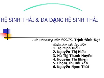 Bài thuyết trình Hệ sinh thái và đa dạng hệ sinh thái