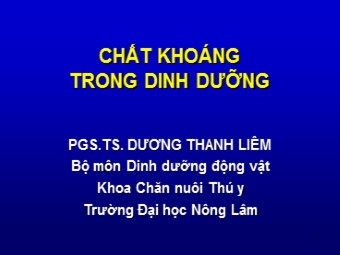 Chủ đề Chất khoáng trong dinh dưỡng