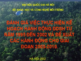 Đánh giá việc thực hiện kế hoạch hành động đa dạng sinh học (BAP) từ 1995-2002