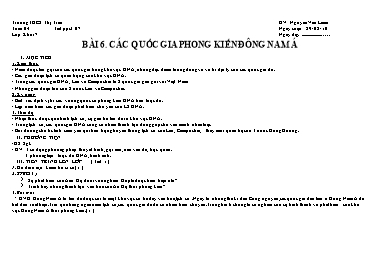 Giáo án Lịch sử Lớp 7 - Bài 6+7 - Nguyễn Văn Liêm