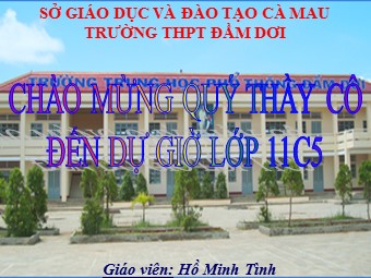 Bài giảng Sinh học Lớp 11 - Bài 18: Tuần hoàn máu - Hồ Minh Tình