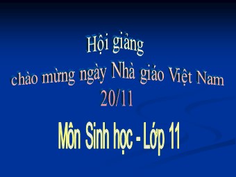 Bài giảng Sinh học Lớp 11 - Bài 20: Cân bằng nội môi