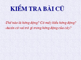 Bài giảng Sinh học Lớp 11 - Bài 24: Ứng động (Chuẩn kiến thức)