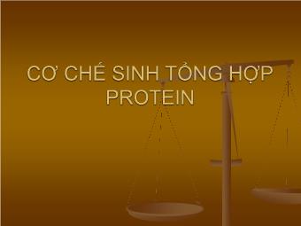 Bài giảng Cơ chế sinh tổng hợp protein