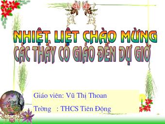 Bài giảng Đại số Lớp 6 - Chương 1 - Bài 14: Số nguyên tố. Hợp số, bảng số nguyên tố - Vũ Thị Thoan