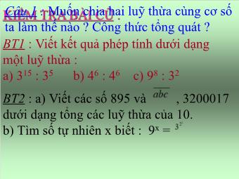 Bài giảng Đại số Lớp 6 - Chương 1 - Bài 9: Thứ tự thực hiện các phép tính (Bản hay)