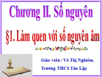 Bài giảng Đại số Lớp 6 - Chương 2 - Bài 1: Làm quen với số nguyên âm - Võ Thị Nghiêm