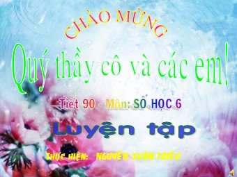 Bài giảng Đại số Lớp 6 - Tiết 90: Luyện tập - Nguyễn Xuân Triều