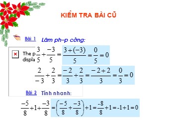 Bài giảng điện tử Đại số Lớp 6 - Chương 3 - Bài 9: Phép trừ phân số