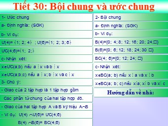 Bài giảng môn Đại số Lớp 6 - Chương 1 - Bài 16: Ước chung và bội chung (Bản hay)