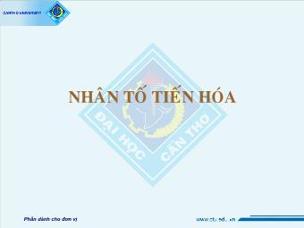 Bài giảng Nhân tố tiến hóa