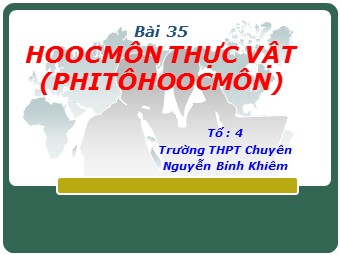 Bài thuyết trình Sinh học Lớp 11 - Bài 35: Hoocmôn thực vật (phitôhoocmôn)