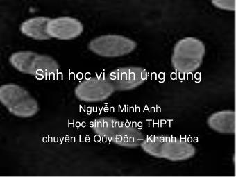 Báo cáo Sinh học vi sinh ứng dụng