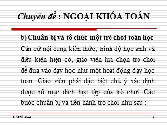 Chuyên đề Ngoại khóa toán