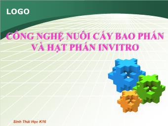 Đề tài Công nghệ nuôi cấy bao phấn và hạt phấn invitro