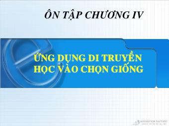 Ứng dụng di truyền học vào chọn giống