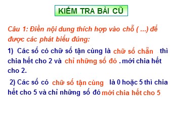 Bài giảng Đại số Khối 6 - Chương 1 - Bài 12: Dấu hiệu chia hết cho 3, cho 9 (Bản chuẩn kĩ năng)