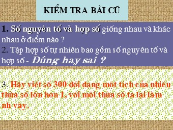 Bài giảng Đại số Khối 6 - Chương 1 - Bài 15: Phân tích một số ra thừa số nguyên tố (Bản hay)