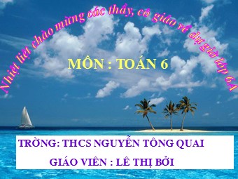 Bài giảng Đại số Lớp 6 - Chương 1 - Bài 15: Phân tích một số ra thừa số nguyên tố - Lê Thị Bưởi