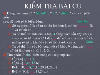 Bài giảng Đại số Lớp 6 - Chương 1 - Bài 16: Ước chung và bội chung (Bản hay)