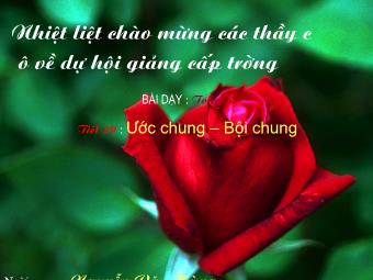 Bài giảng Đại số Lớp 6 - Chương 1 - Bài 16: Ước chung và bội chung - Nguyễn Văn Hùng