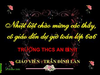 Bài giảng Đại số Lớp 6 - Chương 1 - Tiết 24, Bài 13: Ước và bội - Trần Đình Làn