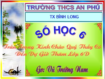 Bài giảng Đại số Lớp 6 - Chương 2 - Bài 1: Làm quen với số nguyên âm - Vũ Trường Nam